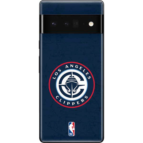 NBA Los Angeles Clippers Distressed Blue Google Pixel 6 Pro Skin